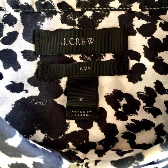 J Crew - B/W Leopard Print - Button Down Shirt - Size 2 - Picture 4 of 5